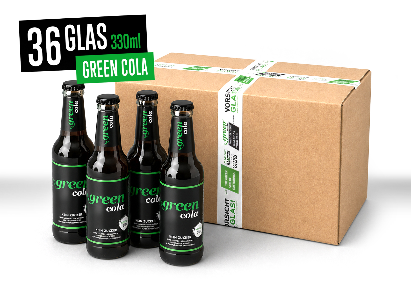 Green Cola 0,33L Longneck - 36 Mehrweg-Glasflaschen